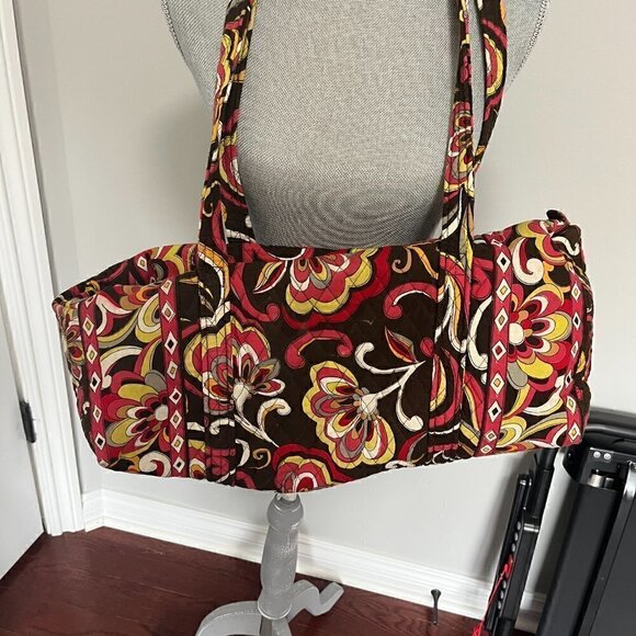 Vera Bradley Large Quilted Duffel Weekender Puccini - Picture 2 of 3